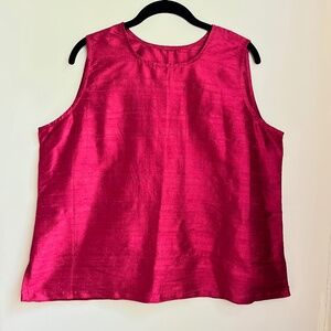 handmade red silk shantung tank